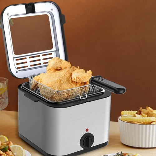Electric Deep Fryer, 2.5 L Stainless Steel Deep Fryer, Adjustable Temperature with Removable Basket and Viewing Window