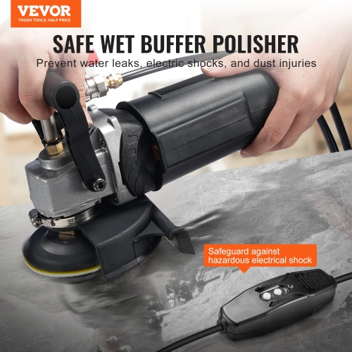 VEVOR 800W Wet Polisher, 4" Concrete Grinder with 6 Speed and 7 Polishing Kits,Grinder Machine for Marble, Granite, Stone, Rock, Tile, Equipped with