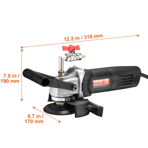 VEVOR 800W Wet Polisher, 4" Concrete Grinder with 6 Speed and 7 Polishing Kits,Grinder Machine for Marble, Granite, Stone, Rock, Tile, Equipped with