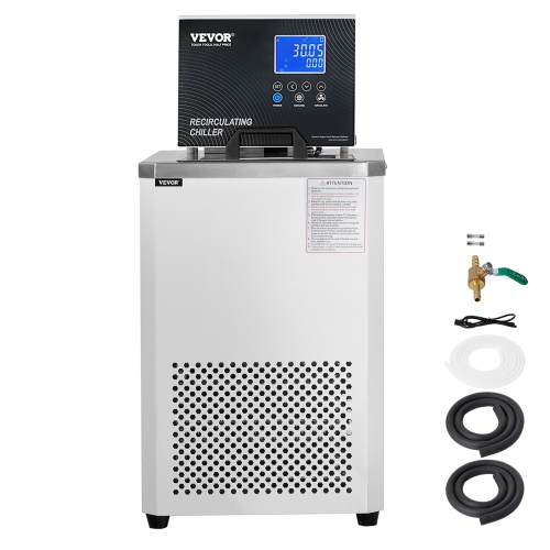 VEVOR 6L Laboratory Chiller Circulator, Chiller Lab Low Temperature Cooling Liquid, 23°F-212°F Circulator Pump Chiller, LCD Display, Water Bath