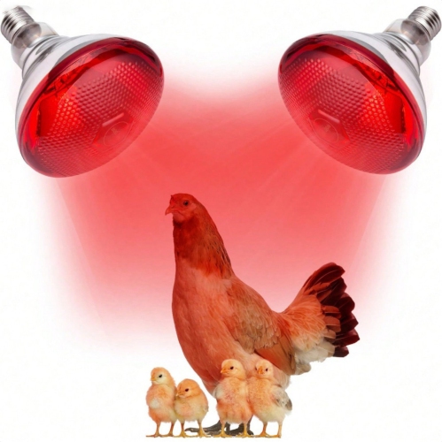 MYACUC  Infrared Lamp Heat Lamp, Poultry Pet Heat Lamp, Pig And Chicken Heat Lamp Lighting, for Livestock Night Warmth