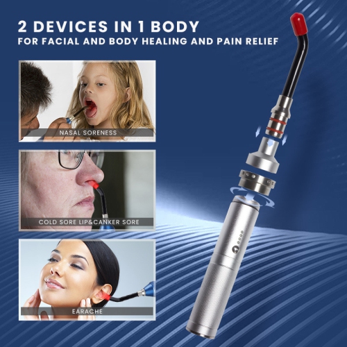 Appareil de thérapie à la lumière rouge infrarouge , soulagement de la douleur pour les lèvres, la bouche, le nez, l'oreille, avec proche infrarouge