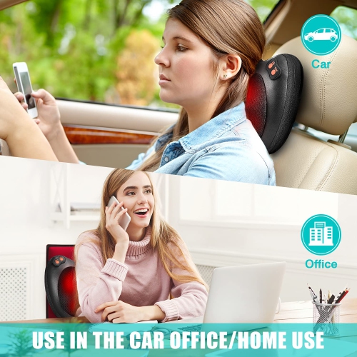 Appareil de massage pour le cou, coussin de massage shiatsu chauffant, masseur pour les tissus profonds aux épaules, au dos et aux jambes