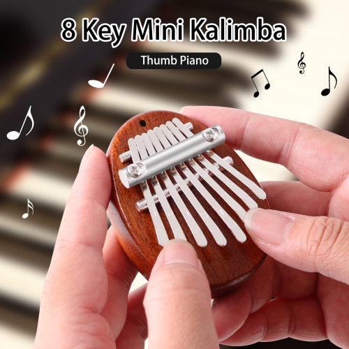 Mini-kalimba à 8 touches, piano au pouce avec cordon, cadeau d'anniversaire des Fêtes