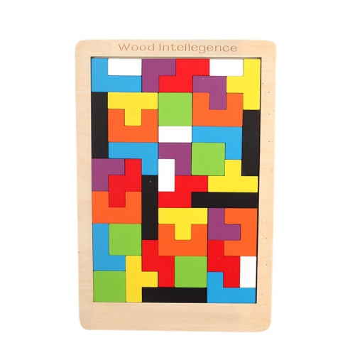 MYACUC  Wooden Building Blocks Puzzle, Colorful 3D Tetris Puzzle Game Blocks, Stem Montessori Educational Toys