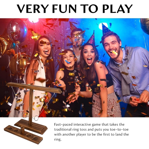 Ring Toss Games , Yard Games, Outdoor and Indoor Games, Wooden Hook and Ring Game for Bars, Home, Party