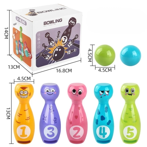 Numbers Bowling Toy Set with 10 Bowling Pins and 2 Balls, Fun Sports Game for Outdoor or Indoor Use, Easter Basket Gift