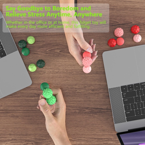 Fidget Ball Toys, 8 Pieces Silicone Sensory Stress Relief Toys for Office or Travel