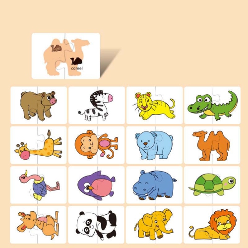 16-Piece Jigsaw Puzzle for 1-3 Years Old, Animal Shape Cognitive Training Educational Toy for Boys and Girls, Gift