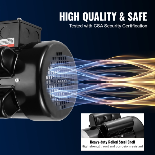 VEVOR 1.5HP Electric Motor 3450 rpm, AC 115V/230V, 56 Frame, Air Compressor Motor Single Phase, 5/8" Keyed Shaft, CW/CCW Rotation for Agricultural
