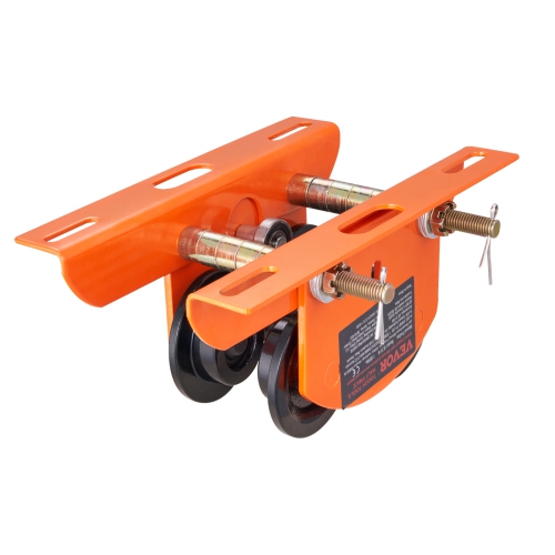 VEVOR  1100 Lbs/0.5 Ton Electric Hoist Manual Trolley, for Pa200 Pa250 Pa300 Pa400 Pa500, Push Beam Trolley \w Dual Wheels, 2.36"-4.72" Flange Width