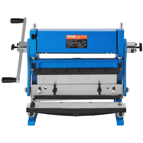 VEVOR 12-inch Sheet Metal Brake, 3-In-1 Combination Shear Brake Roll Machine, 20-Gauge Capacity Shear Press Brake with 90° Max Bending Angle, Shears