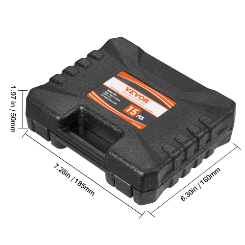 VEVOR 15 Pieces Router Bits Set, Carbide Router Bit Kit with 1/4 Inch Shank, Plastic Carrying Case, Woodworking Tools for Professional and Beginners