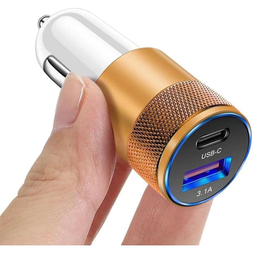 3.1A USB+PD metal car charger with charging protection function car charger mobile phone car charger