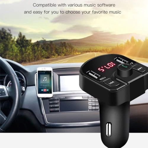 Chargeur USB double pour l'auto de 3,1&nbsp;A - Téléphonie mains libres, lecteur MP3, chargeur pour l'auto 12&nbsp;V-24&nbsp;V à recharge rapide avec