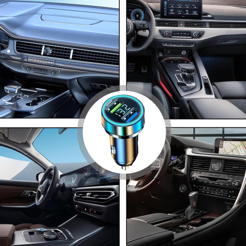 120W Super Fast Car Charger – Intelligent Digital Display, Six-fold Safety Protection, Plug and Play, Compact and Lightweight, Universal Compatibility