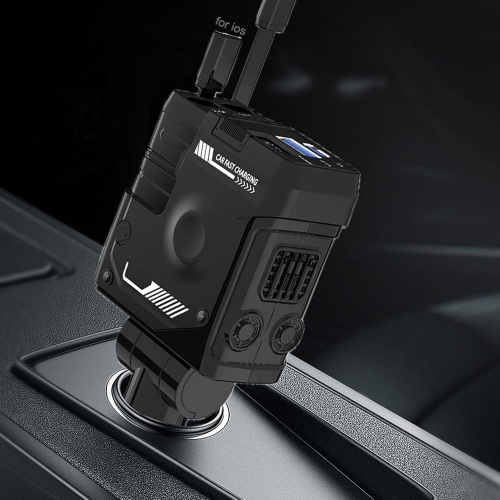 Chargeur de téléphone d'auto rétractable USB de 120&nbsp;W – Recharge rapide en 30 minutes, écran LED, réglable à 180°