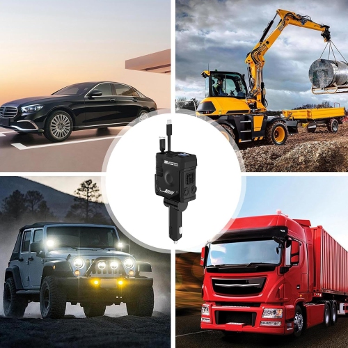 Chargeur de téléphone d'auto rétractable USB de 120&nbsp;W – Recharge rapide en 30 minutes, écran LED, réglable à 180°