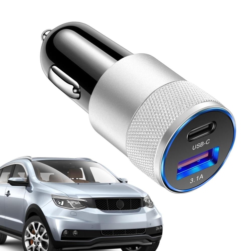 3.1A USB+PD metal car charger with charging protection function car charger mobile phone car charger