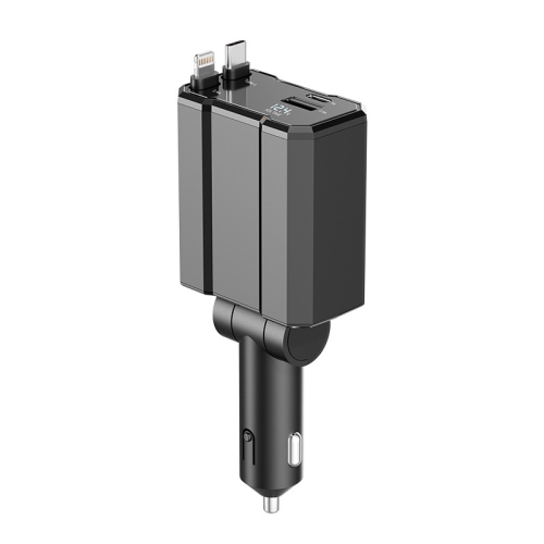 Chargeur universel pour l'auto – sortie 5&nbsp;V/3,1&nbsp;A, chargement super rapide, 4-en-1 avec câble, compatible avec 12&nbsp;V/24&nbsp;V,