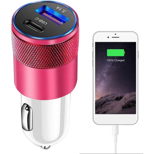 Chargeur pour l'auto USB+PD en métal avec fonction de protection de recharge Chargeur pour l'auto de téléphone mobile Chargeur pour l'auto