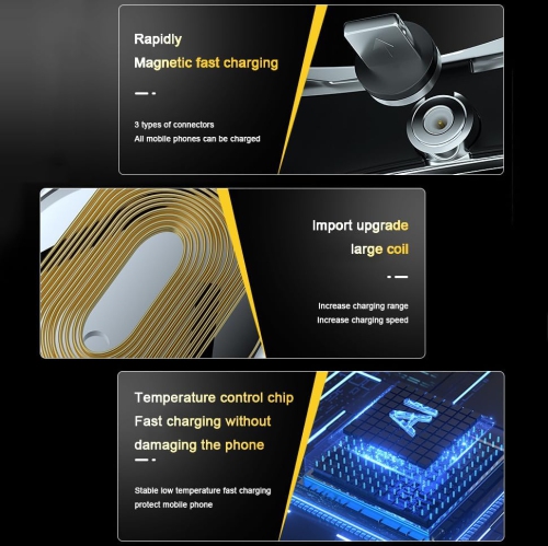 Support de voiture intelligent à induction infrarouge, recharge à deux modes - Prise stable, adapté aux routes cahoteuses, angle de visionnement de