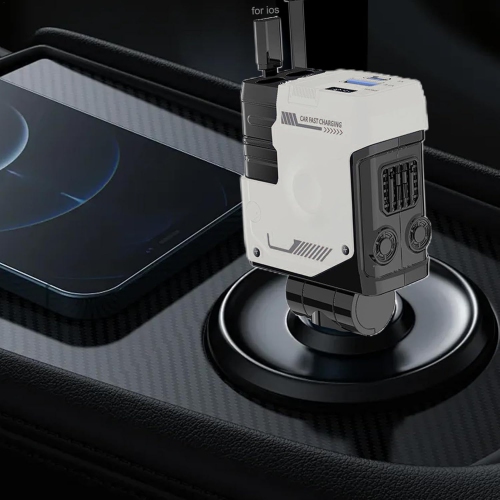 Smart Retractable Car Phone Charger – 120W Fast Charging, Super Fast Charging, Automatic Cord Reel, Overcurrent Protection