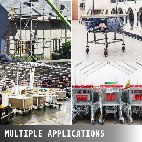 VEVOR Scaffolding Wheels Set, Heavy Duty 4-Pack 8" Scaffolding Casters, with 4400 Lbs Per Set and Locking Stem Casters with Brake, Polyurethane