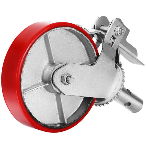 VEVOR Scaffolding Wheels Set, Heavy Duty 4-Pack 8" Scaffolding Casters, with 4400 Lbs Per Set and Locking Stem Casters with Brake, Polyurethane