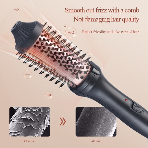 Brosse thermique pour fer à friser pour look-coiffure, brosse à cheveux ronde chauffante ionique pour les voyages, brosse à cheveux coiffante pour