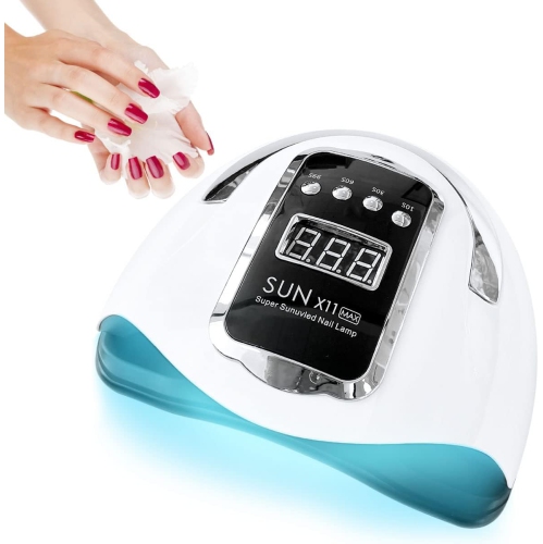 LED nail lamp 280W high power nail polish lamp automatic induction nail drying lamp with 4-speed timer settings 66LED nail polish curing lamp