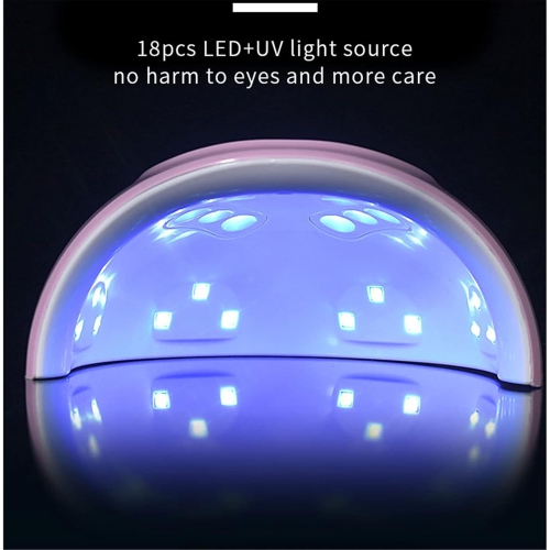 Mini 72W LED UV Nail Lamp Smart Portable Dryer Semi-Permanent Nail Art Suitable for All Gel Curing White