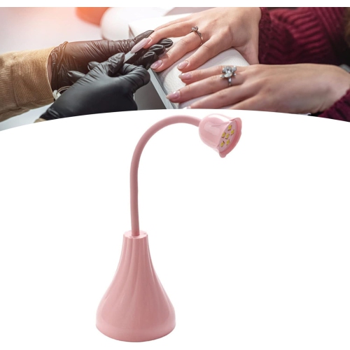 Nail Art Lamp Nail Polish Curing Lamp 6 LEDs 360 Degree Rotation Rose Pattern Home Salon)