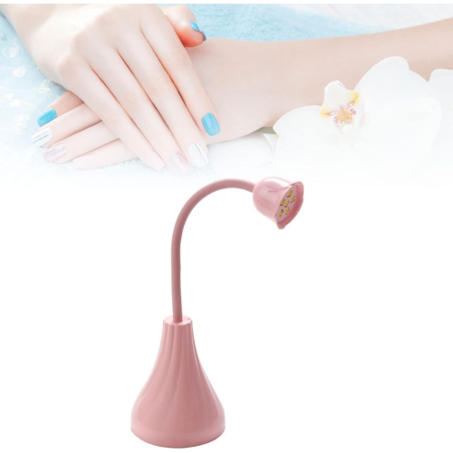 Nail Art Lamp Nail Polish Curing Lamp 6 LEDs 360 Degree Rotation Rose Pattern Home Salon)