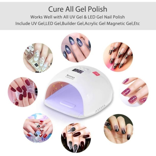 Lampe à ongles LED, séchoir de vernis à ongles en gel de 72 watts, lampe à ongles avec 3 réglages de minuterie, machine de luminothérapie