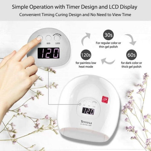 Lampe à ongles LED, séchoir de vernis à ongles en gel de 72 watts, lampe à ongles avec 3 réglages de minuterie, machine de luminothérapie