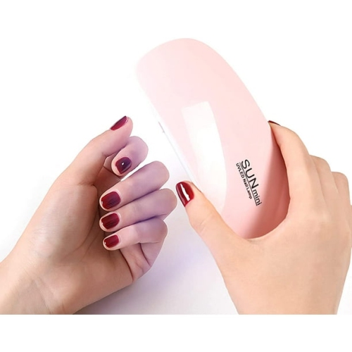 UV LED Nail Lamp 6W Power Professional Gel Polish 6 Double Lamp Beads Nail Lamp, Light Therapy Lamp - Pink