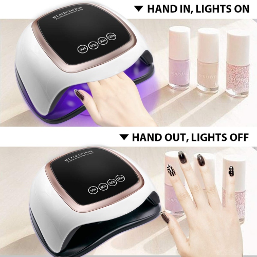 168W UV LED Nail Lamp, Wekin Nail Dryer, 4 Timers, Professional UV Gel Nail Lamp, Gel Nail Lamp, Gel Curing Maximum Power Machine, Nail Lamp