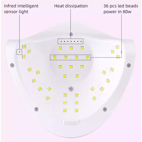 Solar Nail Lamp 120W UV, 36 LEDs, Nail Dryer, for Curing Gel Polish, with Smart Sensor