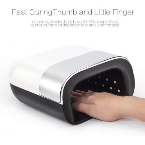 8W Nail Dryer, UV LED Light with Smart Timer, Invisible Memory, Digital Display and Timer, Nail Dryer, White, Digital