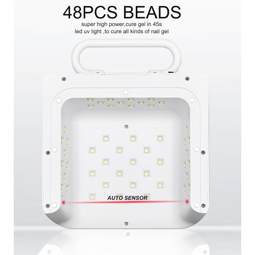 Wireless UV Nail Lamp 220W Professional LED Nail Lamp with 48 Beads and Touch Display Rechargeable UV Lamp Light Therapy Machine, Nail Lamp