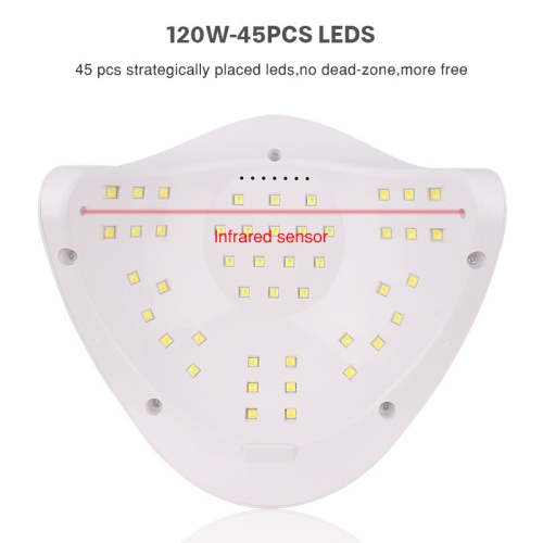 Lampe de luminothérapie Lampe à induction 120 W Lampe à ongles UV LED Appareil de luminothérapie à haute puissance séchoir à ongles