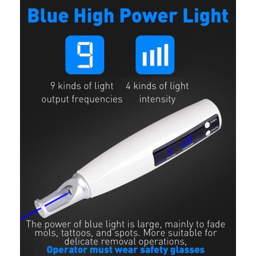 Stylo portatif pour taches/tatouages/mélanine Blue Laser Picosecond Stylo découpeur de lumière bleue