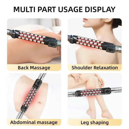 Red Light Heated Massage Device Rotating Roller Body Meridian Electric Massager Infrared Heating Therapy Roller Massager
