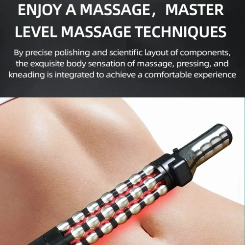 Red Light Heated Massage Device Rotating Roller Body Meridian Electric Massager Infrared Heating Therapy Roller Massager
