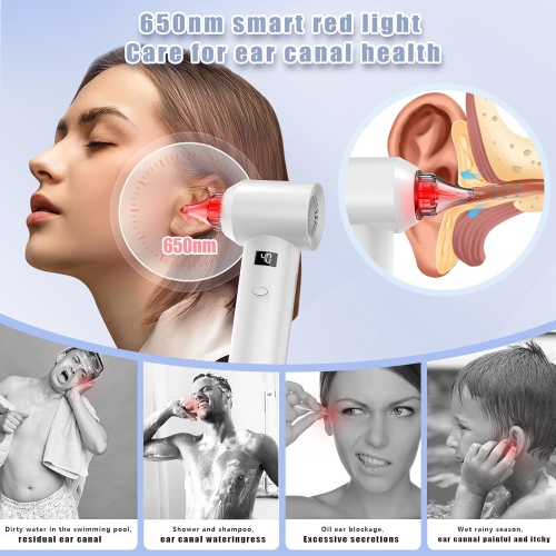 Ear Dryer with Red Light,Constant Temperature Electric Warm Air Ear Dryer,Swimming Surfing Bathing Ear Water Dryer