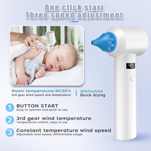 Ear Dryer with Red Light,Constant Temperature Electric Warm Air Ear Dryer,Swimming Surfing Bathing Ear Water Dryer