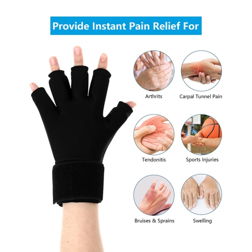 Finger Arthritis Compression Ice Glove,Adjustable Wrist Strap Hand Wrist Ice Pack Hot & Cold Therapy Gel Pack for Pain Relief