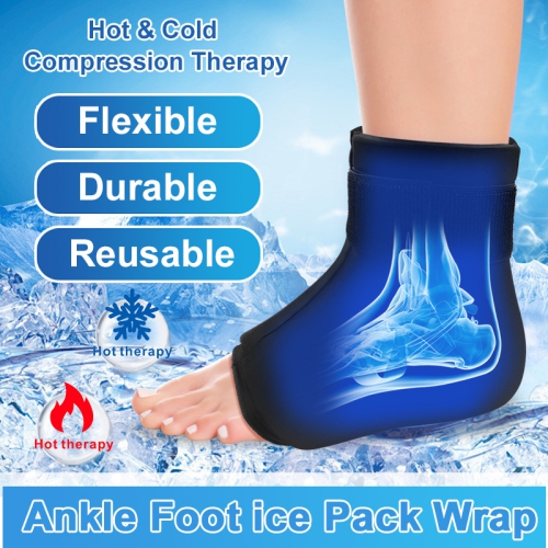 Ankle Ice Pack Wrap Hot & Cold Therapy Sock for Plantar Fasciitis Relief Achilles Tendonitis Reusable Ankle Ice Pack-Size L