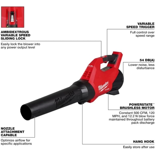 Milwaukee 3017-20 FUEL Brushless Battery Powered Cordless Handheld Leaf Blower